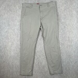 Levis XX Chino Pants Mens 36x32 Tan Standard Taper Casual Stretch Cotton Twill